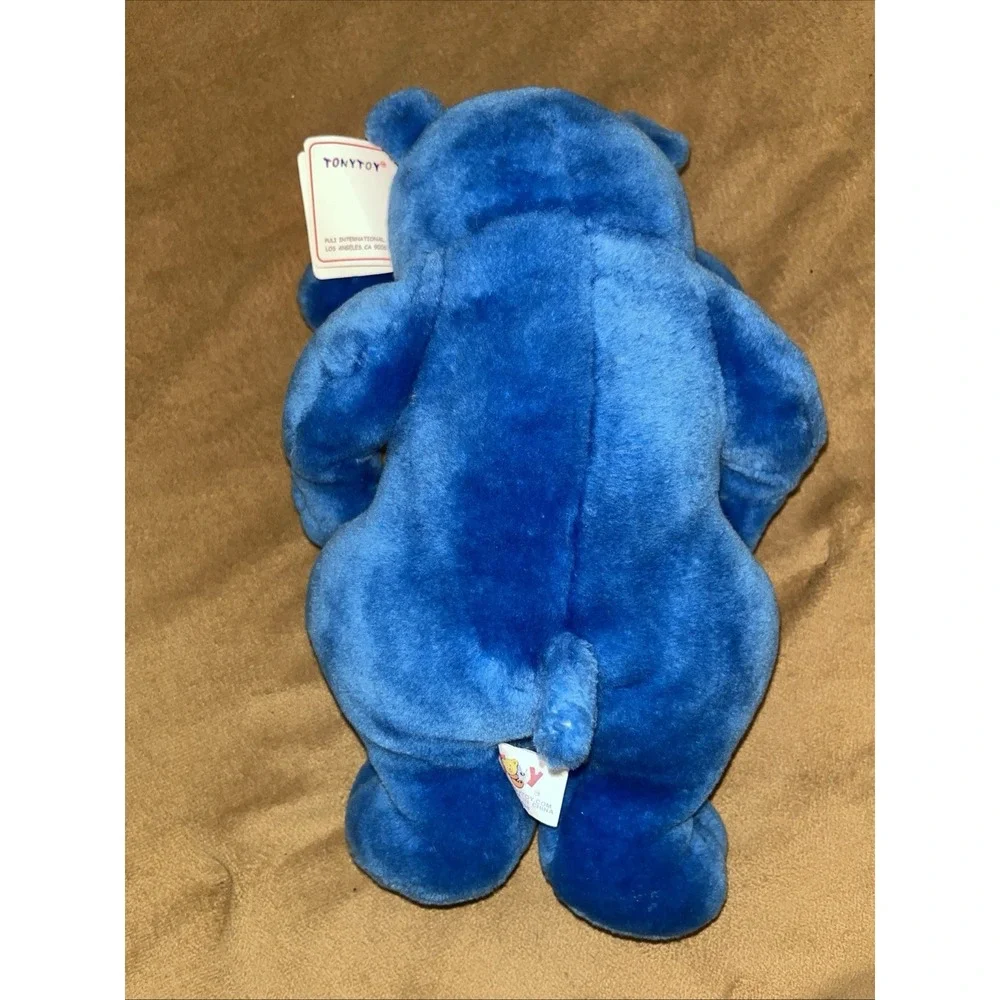 Vintage 80s‎ Blue Bulldog Plush Toy Tonytoy with tags 1980 Carnival Toy New VTG